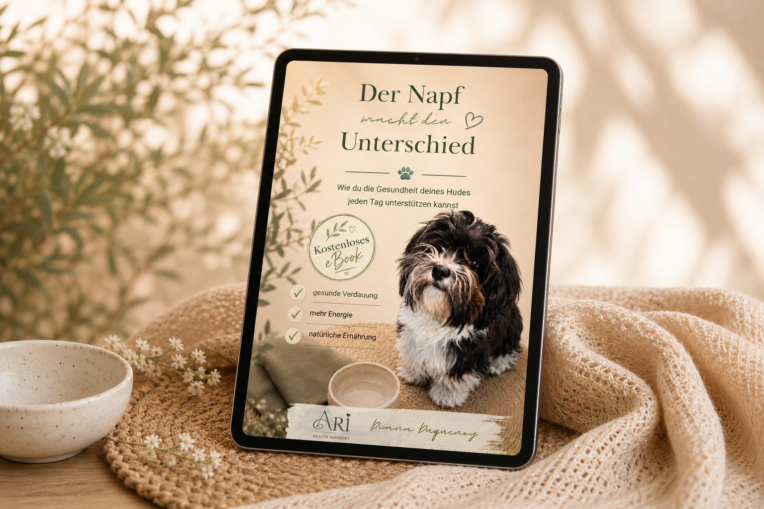 eBook Der Napf macht den Unterschied auf einem Tablet