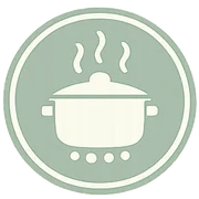 Icon: dampfender Kochtopf